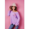 Dámský svetr a pulovr Fashionweek Dámský měkký lehký volný svetr lesklá kapsa NB10114 levandule
