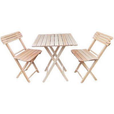 Oheň v Zahradě Beech Balcony 2 židle + 1 stolek čtvercový 60 cm buk