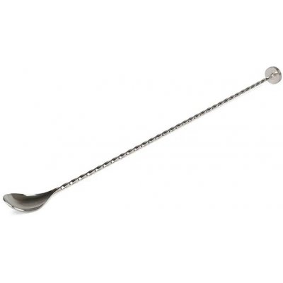 Barová lžička v nerezovém provedení s muddlerem 30 cm – Zboží Dáma