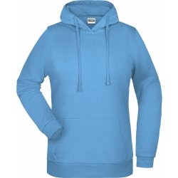 James & Nicholson dámská mikina s kapucí Basic Hoody Tyrkysová