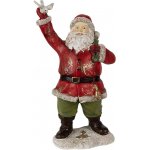 Clayre & Eef Vánoční dekorace Socha Santa s pytlem a holubicí - 13*10*23 cm – Hledejceny.cz