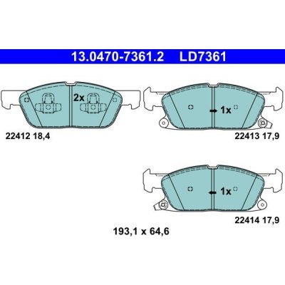 13.0470-7361.2 ATE Sada brzdových destiček, kotoučová brzda | Zboží Auto
