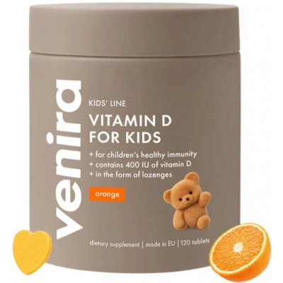 Venira vitamin D pro děti pomeranč 120 kostiček – Hledejceny.cz