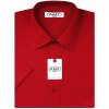 Pánská Košile AMJ košile krátký rukáv košile jednobarevná červená JK076