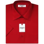 AMJ košile krátký rukáv košile jednobarevná červená JK076 – Zboží Dáma