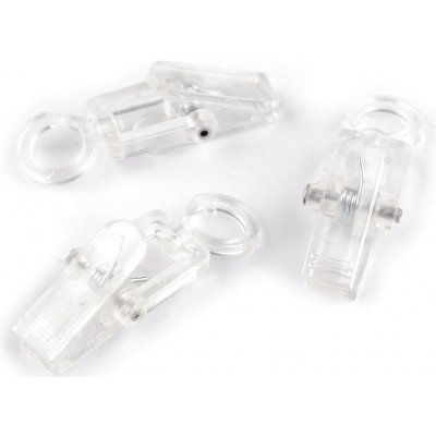 Žabky na záclony plastové s háčkem transparent 10ks – Hledejceny.cz