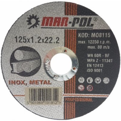 Mar-Pol Kotouč řezný 125 x 1,2 x 22,2 mm M08115 – Hledejceny.cz