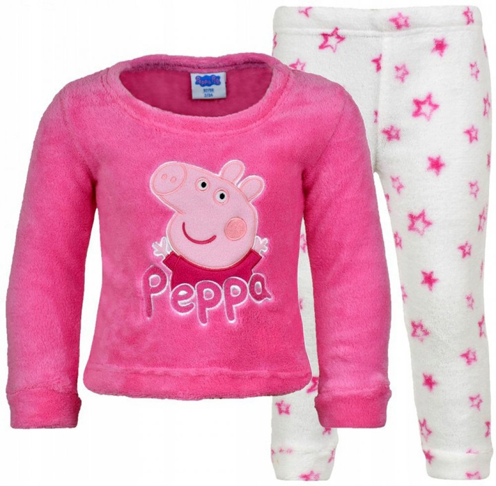 E plus M dětské pyžamo PEPPA PIG chlupaté coral Růžová bílá | Srovnanicen.cz