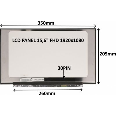 SIL LCD PANEL 15,6'' FHD 1920x1080 30PIN MATNÝ IPS / BEZ ÚCHYTŮ 77030215