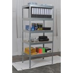 Kovona Kovový regál s policemi z MDF, 178 x 120 x 40 cm, 5 polic, nosnost až 150 kg, bez šroubů, ocel + MDF, úložný regál do sklepa, pozinkovaný – Zboží Dáma