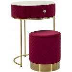 Mauro Ferretti toaletní stolek Vellit s taburetem vínový – Zboží Mobilmania