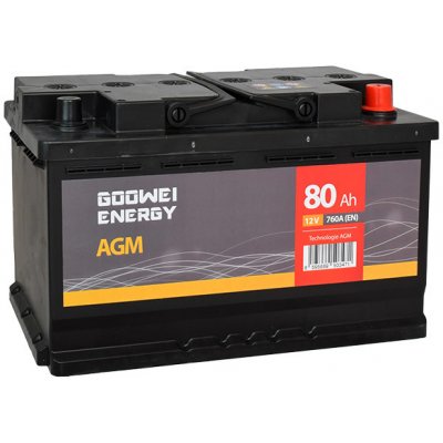 GOOWEI ENERGY 12V 80Ah 760A AGM80 – Hledejceny.cz