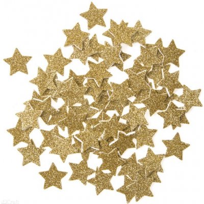 DP Craft Hvězdičky samolepky zlaté s glitry 70ks – Hledejceny.cz