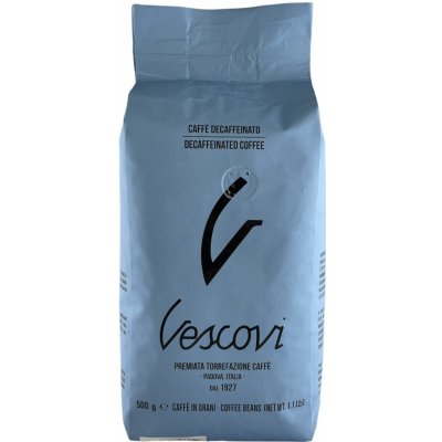 Vescovi Caffe Decaffeinato bezkofeinová zrnková 0,5 kg – Hledejceny.cz