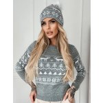 Fashionweek dámský vánoční svetr Nb7703 šedý – Zboží Mobilmania