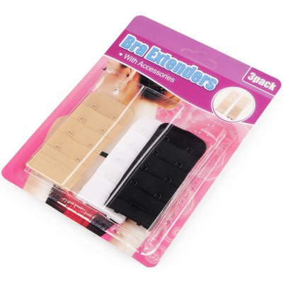 Prodloužení obvodu podprsenky bez pruženky - dvouřadé, trojřadé, sada 3 ks - (38 mm) mix – Hledejceny.cz