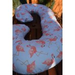 KHC Potah na kojící polštář Zuzanka Růžoví plameňáci na světle modré – Sleviste.cz