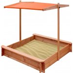 New baby dřevěné pískoviště se stříškou 120x120 cm oranžová – Zboží Mobilmania