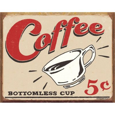 Plechová cedule Schonberg - Coffee 5 cents 40 cm x 32 cm – Zboží Mobilmania