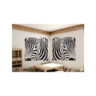 Merci-shop. Samolepka na zeď Zebra zrcadlově rozměry 100 cm x 47 cm – Zboží Mobilmania