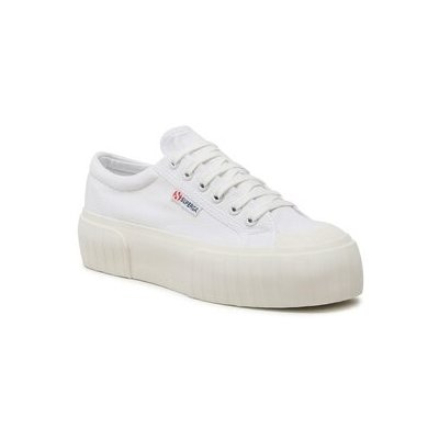 Superga plátěnky Stripe Platform 2631 S5111SW bílá