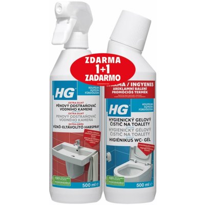 HG Pěnový čistič vodního kamene 3x silnější 500 ml + HG gel na toalety 500 ml – Zboží Mobilmania