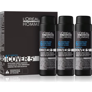 L'Oréal Homme Cover 5 Hair Long barva na vlasy 4 Medium Brown hnědá 3 x 50 ml