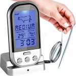 Retoo Teploměr na grilování Digitální bezdrátový teploměr na maso Teploměr na pečení Digitální teploměr na grilování Rozsah teploty 250 °C Retoo – Zboží Dáma