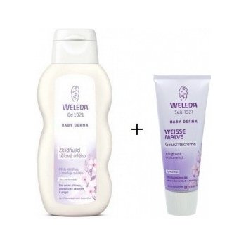 Weleda Baby Derma zklidňující tělové mléko 200 ml + Weleda Baby Derma zklidňující pleťový krém 50 ml dárková sada