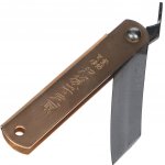 Japonský zavírací nůž NAGAO KANEKOMA Higonokami Warikomi z modré oceli Yasuki Aogami - 55 mm - hnědé pouzdro – Hledejceny.cz