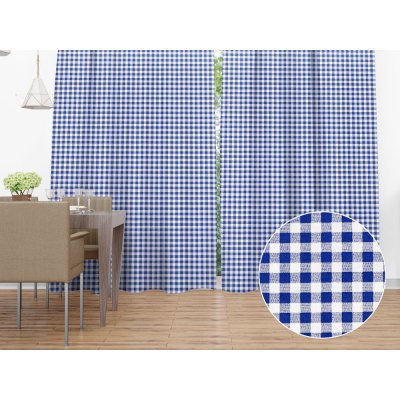 Biante Bavlněný závěs Sandra SA-057 Modro-bílé kostičky 140x190 cm – Zboží Mobilmania