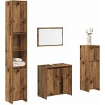 vidaXL 4dílná koupelnová sestava old wood kompozitní dřevo – Zboží Mobilmania