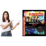 STABILO woody Pastelka vodovka & voskovka v jednom 3 v 1 ARTY 6 ks pouzdro s ořezávátkem – Hledejceny.cz