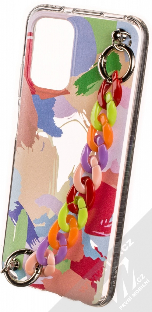 Pouzdro 1Mcz Color Chain TPU ochranné s barevným řetízkem Xiaomi Redmi Note 10, Redmi Note 10S, Poco M5s černé vícebarevné černé multicolored