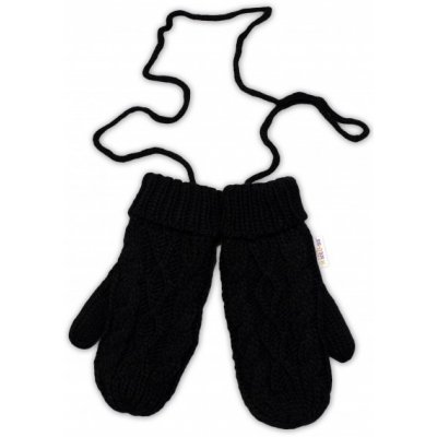 Baby Nellys Dámské pletené palčáky s fleecovou podšívkou černé – Hledejceny.cz