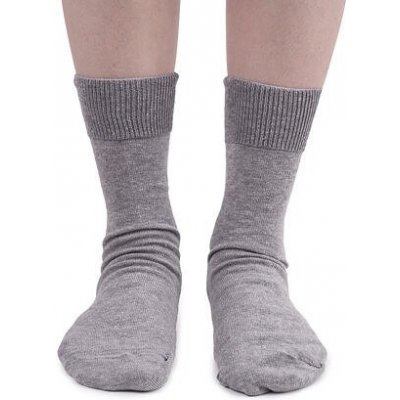 Bavlněné ponožky s volným lemem světle šedá – Zboží Mobilmania