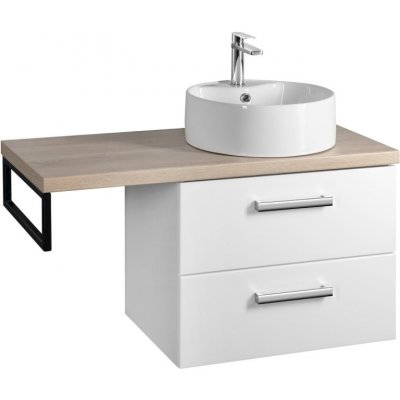 VEGA sestava koupelnového nábytku, š. 97,5 cm, bílá/dub platin VG064-02 – Zboží Mobilmania