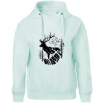 Jelen v lese křivky Oversized mikina dámská Moon kratší + širší Frost – Sleviste.cz