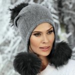 Krumlovanka dámská zimní čepice tři bambule W-0094/983M šedá melange – Hledejceny.cz