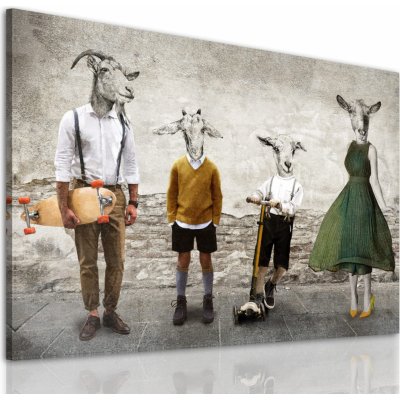 Obraz na plátně GOATS IN GREEN různé rozměry Ludesign ludesign obrazy: 80x60 cm – Zbozi.Blesk.cz