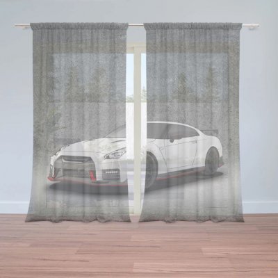 Sablio Záclony Nissan GTR 35 Šedý: 2ks 150x250cm – Hledejceny.cz