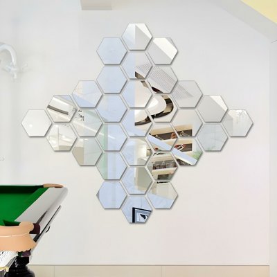 IZMAEL Zrcadlové samolepky na zeď Hexagon 12.5 x 11 – Sleviste.cz