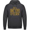 Pánská mikina s potiskem AWDis Hoodie Mikina Design It’s Beer O’Clock Uhelná černá