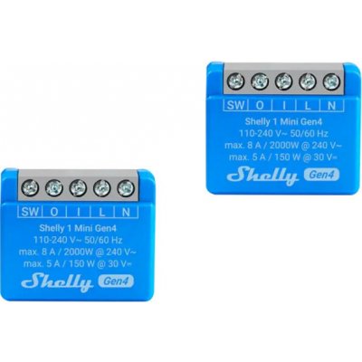 Shelly 1 Mini Gen4 2ks balení spínací modul 1x 8A (WiFi, Bluetooth, Zigbee, Matter) SHELLY-1-Mini-Gen4-2-PACK – Zboží Živě