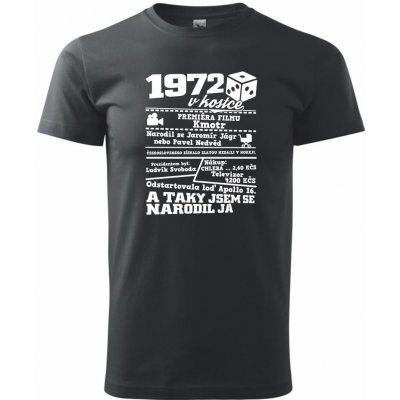 1972 v kostce Klasické pánské triko černá – Zbozi.Blesk.cz
