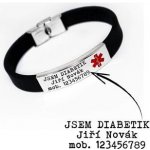 Šperky4U kaučukový zdravotní s rytinou zdravotních údajů OPA1745 – Zboží Mobilmania