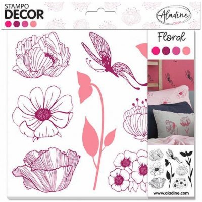 Aladine Gumová razítka Stampo Decor Kytičky – Zboží Dáma