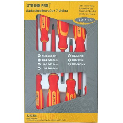 Sada skrutkovačov Strend Pro YF20719, VDE 7 dielna, ploché + Phillips, elektrikárske, 1000V – Zboží Dáma