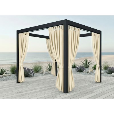 Mybesthome Venkovní zahradní závěs s poutky PORTO 155x200 cm krémová – Hledejceny.cz