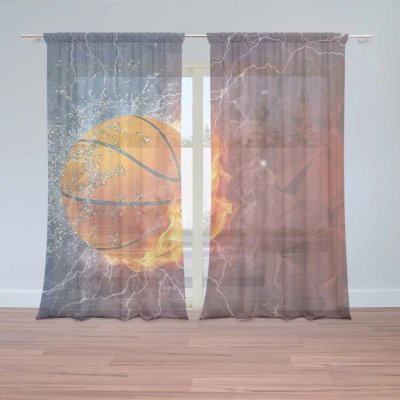 Záclony Basketbalový míč: 2 ks - 150x250 cm - Sablio – Hledejceny.cz